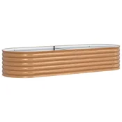 Vidaxl Dvignjena gredica Rjava 240 x 80 x 44 cm Jeklo