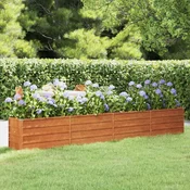 Povišena vrtna gredica boja hrde 320 x 40 x 45 cm celik COR-TEN