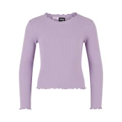 Urban Classics Top Girls Short Rib Longsleeve lila