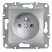 shumee Asfora 2P+PE vtičnica z zaklopom brez okvirja, aluminijasta EPH2800261