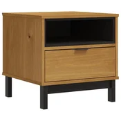 Vidaxl Stranska mizica FLAM 50x50x50 cm trdna borovina