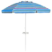 Northix Senčnik za na plažo 200 cm, nagibna streha, držalo za skodelice, moder