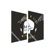shumee ZAŠČITNA STEKLENA KROŽNIK ZA KUHINJO 2x35x52 SKULL