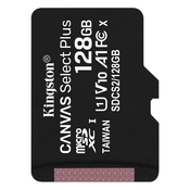 Micro SDXC spominska kartica Kingston Canvas Select Plus Class 10 UHS-I 100MB/s - 128GB