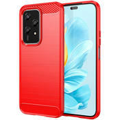 TPU gel ovitek Brushed Carbon za Honor 200 Lite - rdeč