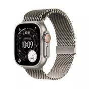 Apple Watch Ultra 3 Cellular 49mm Natural Titanium Case with Natural Titanium Milanese Loop (vel. M)