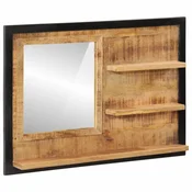 Vidaxl vidaXL Ogledalo s policami 80x8x55 cm steklo in masiven mangov les