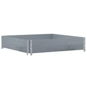 Vidaxl Paletni okvir siv 100x100 cm trdna borovina