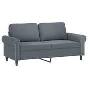 Vidaxl Dvosed temno siv 140 cm žamet