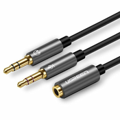 1 to 3 Ugreen Avdio Splitter Kabel Mini Jack 35 Mm Za Slušalke Mikrofon Črn
