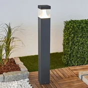 Lucande LED-svetilka Egon, višina 90 cm, grafitno siva, IP54 - Sodobni - grafitno siva, prosojna - Kovina