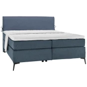 Hom`in POSTELJA BOXSPRING 200 cm x 200 cm , tekstil modra, temno modra