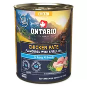 Ontario Dog Puppy konzerva, pašteta - piščanec in spirulina 800g