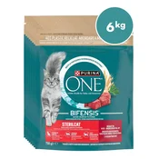 Purina ONE briketi za sterilizirane in kastrirane mačke z okusom govedine, 8x750g