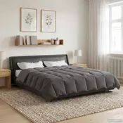 vidaXL Zimska posteljnina Svetlo siva 220 x 240 cm Mikrovlakna