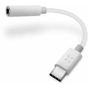 Fixed LINK adapter za povezavo slušalk z USB-C na 3, 5mm jack z DAC čipom, bel