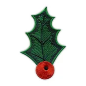 shumee Našitek Holly Leaf - Samolepilna podlaga - Vezen našitek/značka/emblem