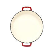 Okrogel litoželezen pekač za pite - 30 cm rdeč LAVA