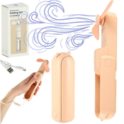 WOWO Zložljiv mini ventilator 2v1 s powerbanko USB roza