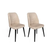 Hanah Home Set 2 trpezarijske stolice Bež-Crni