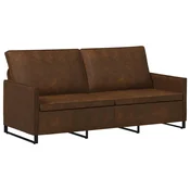 vidaXL 3-sedna sofa Rjava 190 x 81 x 82 cm Umetni velur