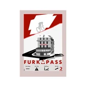 Kolesarski plakat Furkapass ZAKAJ TAM? 30 cm x 40 cm