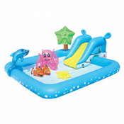 Bestway Fantastic Aquarium 53052B-03 Paddling Pool with Slide, Water Sprayer and Toy Animals, 239 x 206 x 86 cm