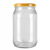 shumee 8x Kozarec 900 ml SATJE z navojnim pokrovčkom fi82 za kozarec MED 0,9L