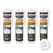 IsolBau Sanitarni silikon Beli Sanitär Silikon 4 x 300ml