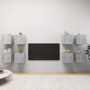 vidaXL vidaXL Stenske TV omarice 8 kosov betonsko sive 30,5x30x30 cm, (20913745)