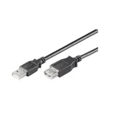 Microconnect USB2.0, M/F, 0.5m 0.5m USB A USB A Black USB cable
