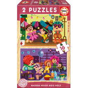 Lesene puzzle Karneval Educa 2x16 delov od 4 leta