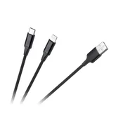 CABLETECH Kabel s USB A prikljuckom - USB C prikljuckom / lightning prikljuckom (2u1) 1m