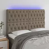 LED uzglavlje smedesivo 144x7x118/128 cm od tkanine