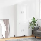 Vidaxl Visoka omara bela 69,5x34x180 cm inženirski les