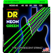 Set strun za 5-strunsko električno bas kitaro Neon Green NGB5-45 DR Strings