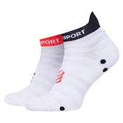 COMPRESSPORT Pro Racing V4.0 Ultralight Run Low nogavice, bele/fluo rdeče/črne (T2 (EU 39-41))