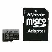 Verbatim VERBATIM MICROSD KARTICA 256GB PRO U3 ZA TELEFONE KAMERA 4K SNEMANJE