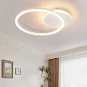 Nettlife NETTLIFE LED stropna svetilka za dnevno sobo 24W črna moderna 2 obroča 3000K toplo bela, (22111154)