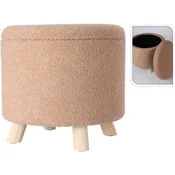 HOMESTYLING Stolec s prostorom za shranjevanje TEDDY 40 cm, bež