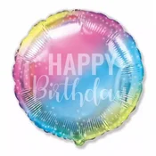 Rojstnodnevni folijski balon – barvni preliv, 48 cm