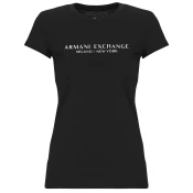 Armani Exchange za ženske. 8NYTABYJG3Z1200 Majica s kratkimi rokavi črna (S), Črna, Priložnostno, Bombaž, Kratek rokav