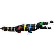 Casa Padrino luxury decorative sculpture crocodile black/multicolored 108 cm - Weatherproof garden sculpture - XXL decorative sculpture - XXL decorative figure - Garden decoration