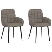 vidaXL Jedilni stoli 2 pcs Umetno usnje Siva 56,5 x 50 x 86 cm