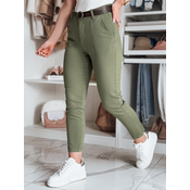 Spodnie damskie slim fit z paskiem TAIRONIK khaki Dstreet