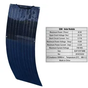 xinpuguang Monokristalni fleksibilni solarni panel kit, visoka učinkovitost 21.8%, idealen za off-grid aplikacije, NOVO 50W, (5000202041)