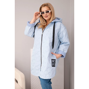 Prešita jakna Kesi Plus Size s kapuco HOPE modra
