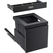 Franke Izvlečni koš za smeti Mythos Water Hub, črn, 35 l, za omarico 600 mm