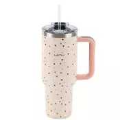 Termovka s slamico MIAU - srčki, 1200 ml