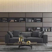 Casa Padrino Luxury Sofa Black 229 cm - Luxury Living Room & Hotel Furniture